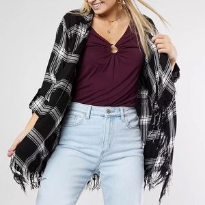 Sandy & Sid Fringe Flannel Cardigan